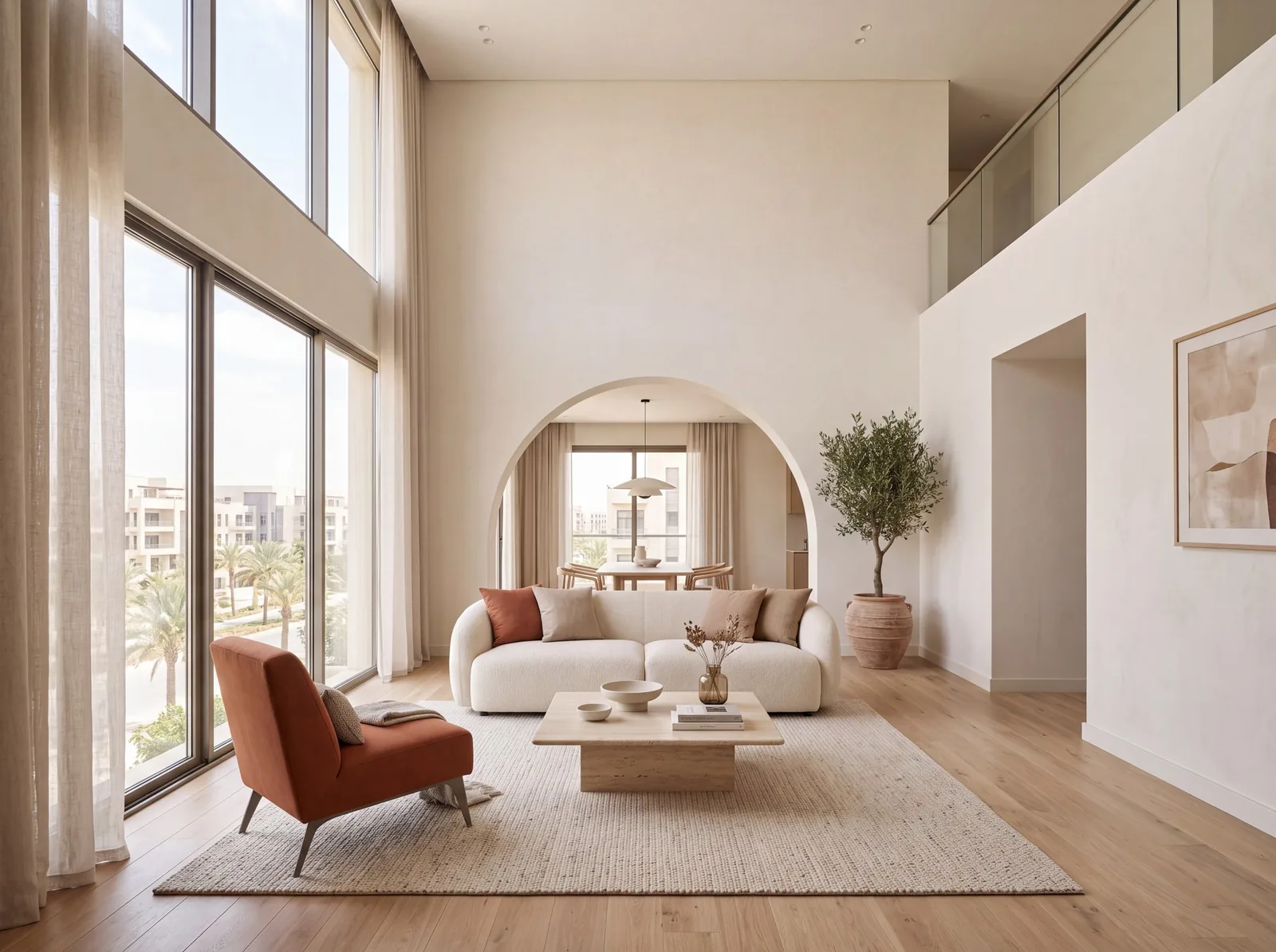 عمارة ومساحة خارجية في محيط سكني